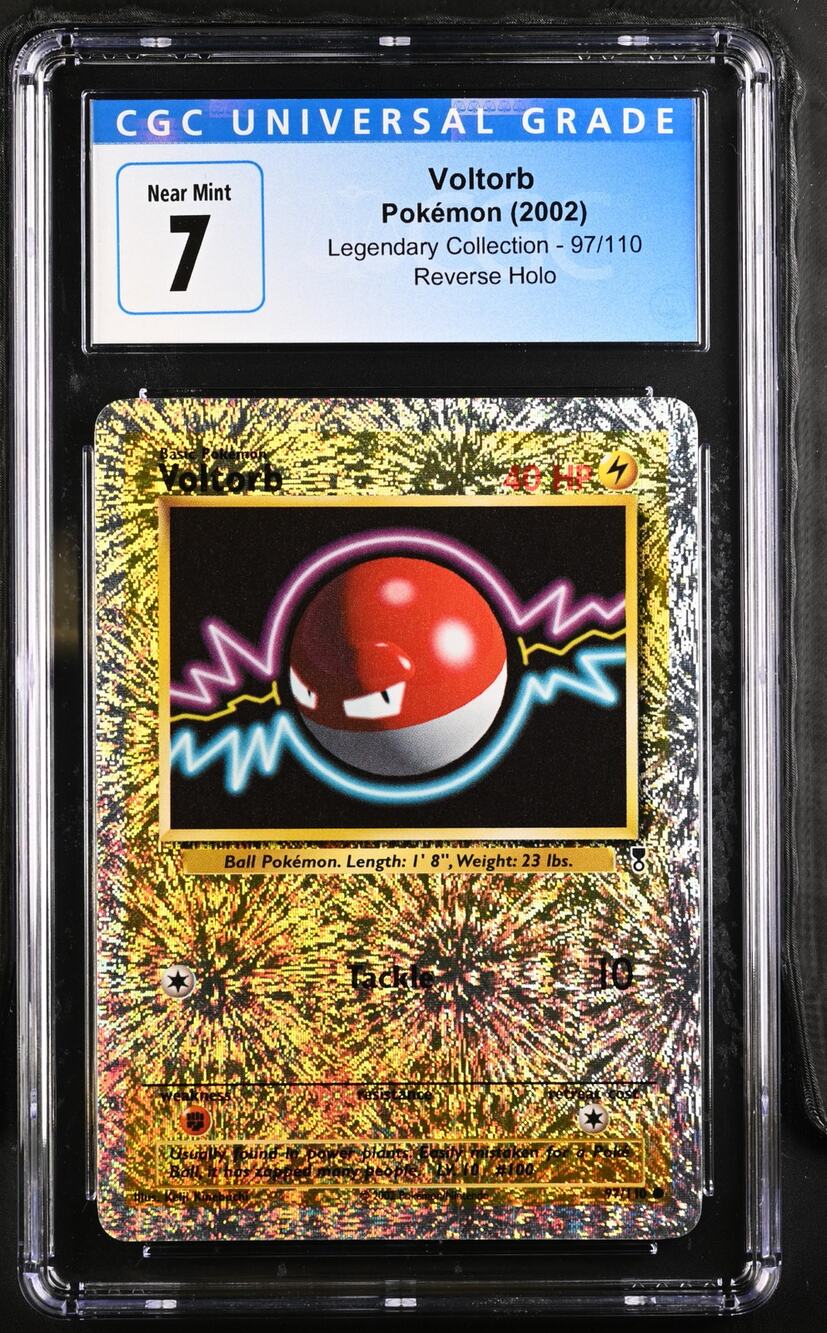 CGC 7 NEAR MINT Voltorb 97/110 Pokemon 2002 Legendary Collection Reverse Holo